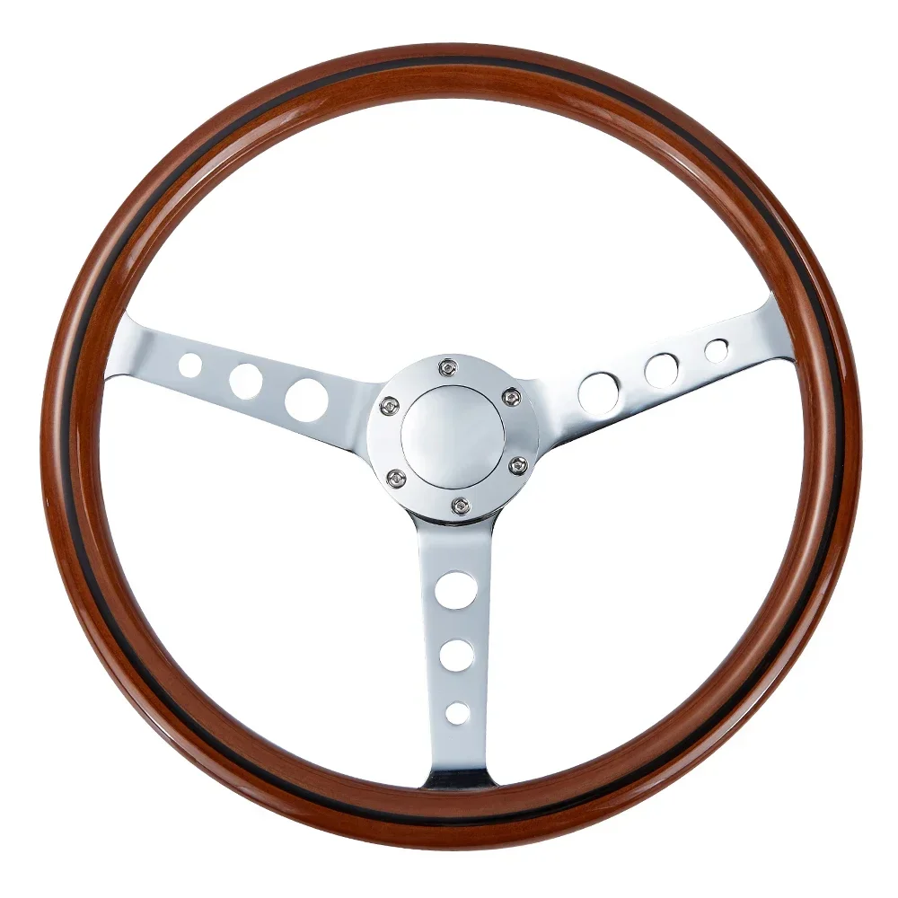 15 Inch Wooden Steering Wheel Classic Wood Boat Steering Wheel