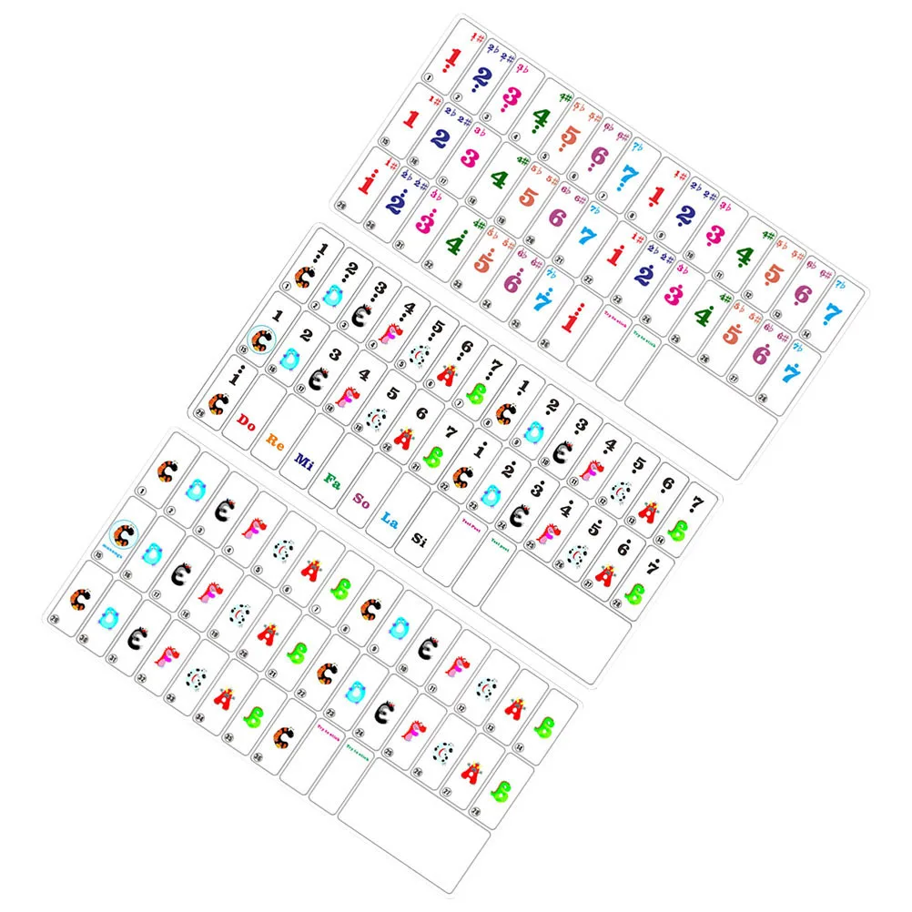 

3Pcs Piano Keyboard Note Strips for 61 Keys Beginner Electronic Piano Stickers Music Learning Keyboard Accessories