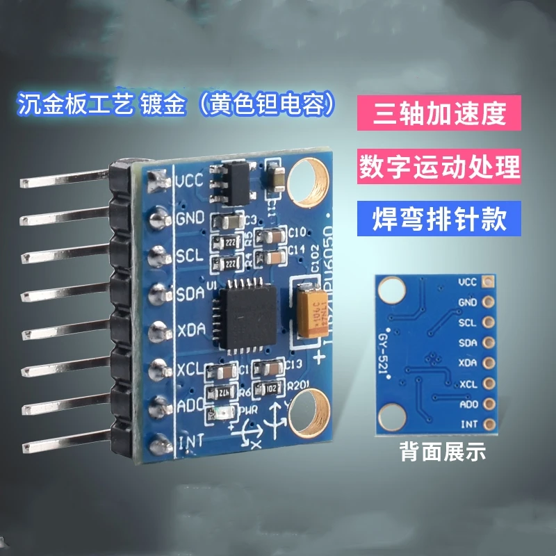 Mpu6050 Module 3d Hoeksensor 6dof Drie-As Versnellingsmeter Elektronische Gyroscoop GY-521