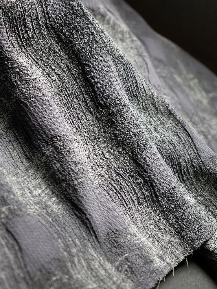 

Niche Pleated Three-Dimensional Heavy Texture Fabric Transformation Double-Sided Jacquard Gray Clothing Designer Cloth