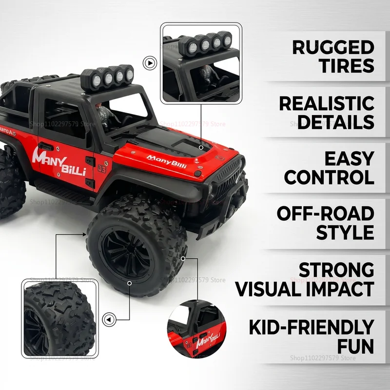 NEW 1/16 Scale Off Road RC Truck 2WD High Speed 20KmH Durable All Terrain Monster Truck for Adults Kids Remote Control Toy Gifts - view 6