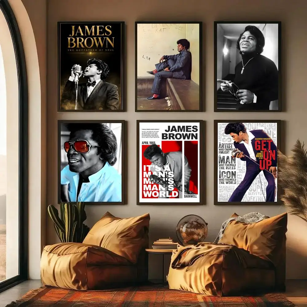 J- James Brown Poster High-definition Waterproof Poster Stickers, Suitable For Bedroom, Living Room, Home Decoration
