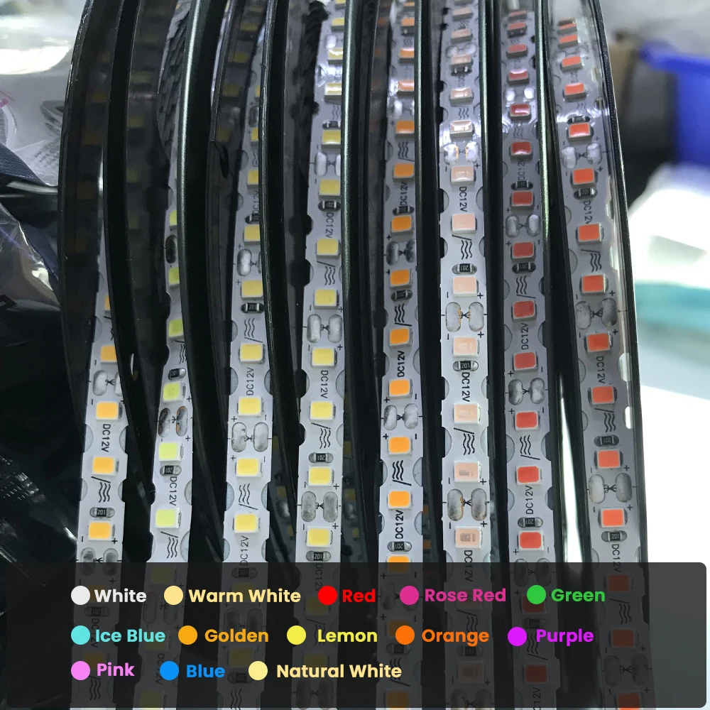 DC12V 2835 SMD S Shape LED Strip 6mm Width Bendable 120LED/m Flexible Foldable String Light DIY Neon Sign Letter 13Color 5m/10m