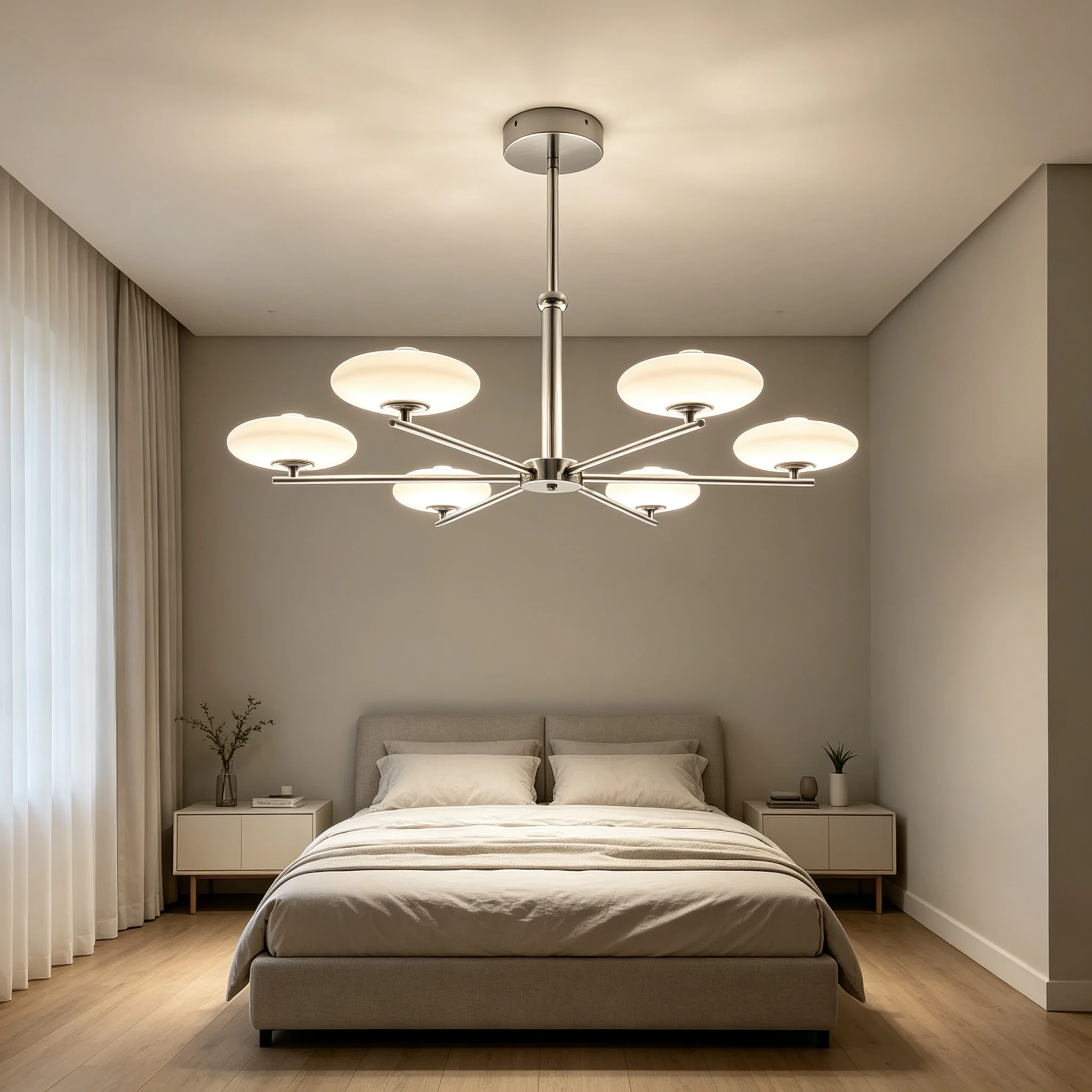 French Bauhaus Living Room Pendant Lights Modern Multi Heads Led Chandelier Bedroom Hanging Lamps Kitchen Island Illumination