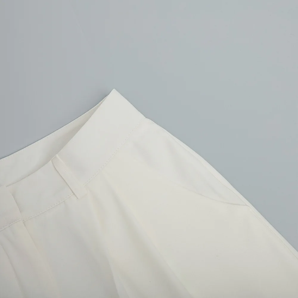 Fashionable Commuter Style Pants For Spring Summer Solid Color Loose Everyday Casual Wide-legged Trousers High-waisted Trousers