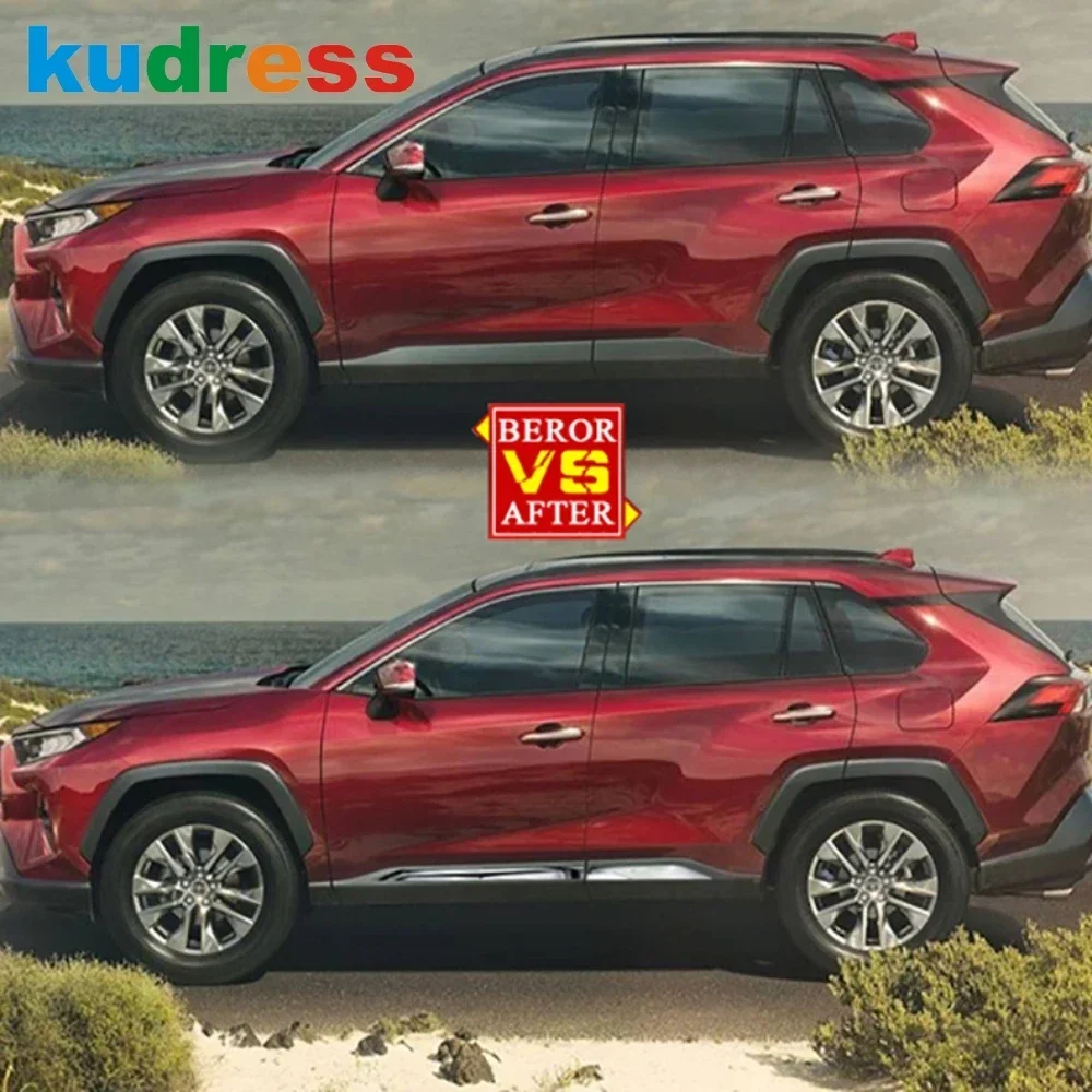 Side Door Body Trim For Toyota RAV4 RAV 4 2019-2021 2022 2023 2024 Chrome Car Door Line Steamer Panel Molding Strip Accessories