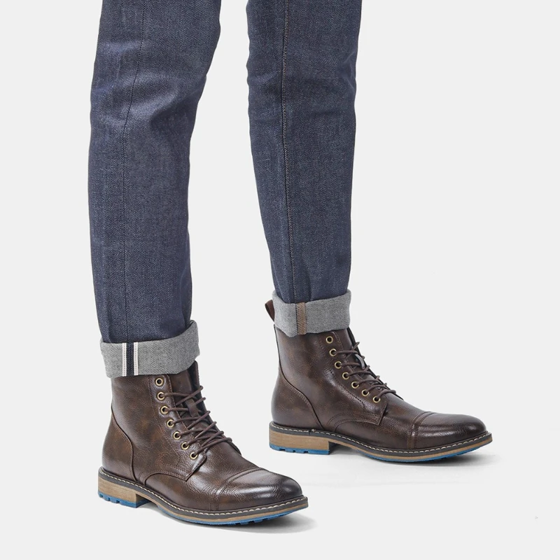 New Arrival Men's High Quality Ankle Street Boots Fashion Casual Work Boots Men Outdoor Cross-border Retro Tooling Boots for Man