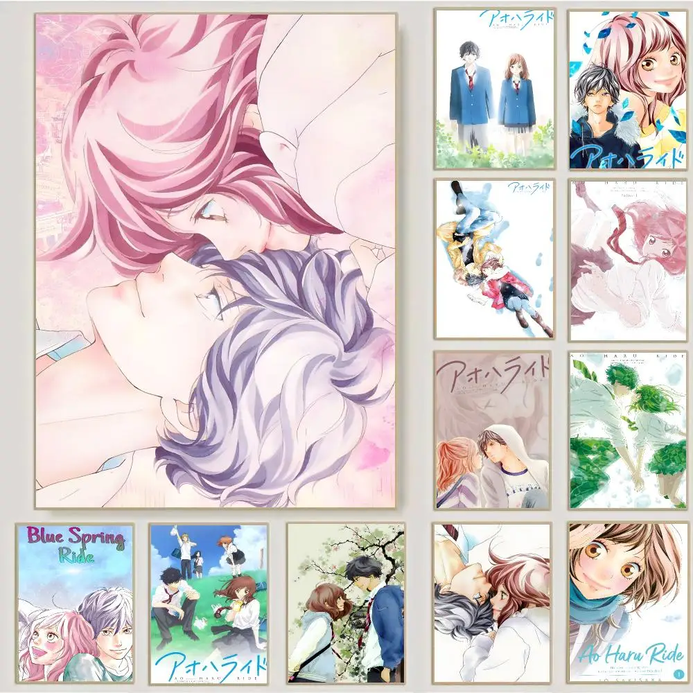 Blue Spring Ride Manga Shoujo Poster Waterproof Sticky Wall Art Print For Bedroom Living Room Hallway Bar Home Decor
