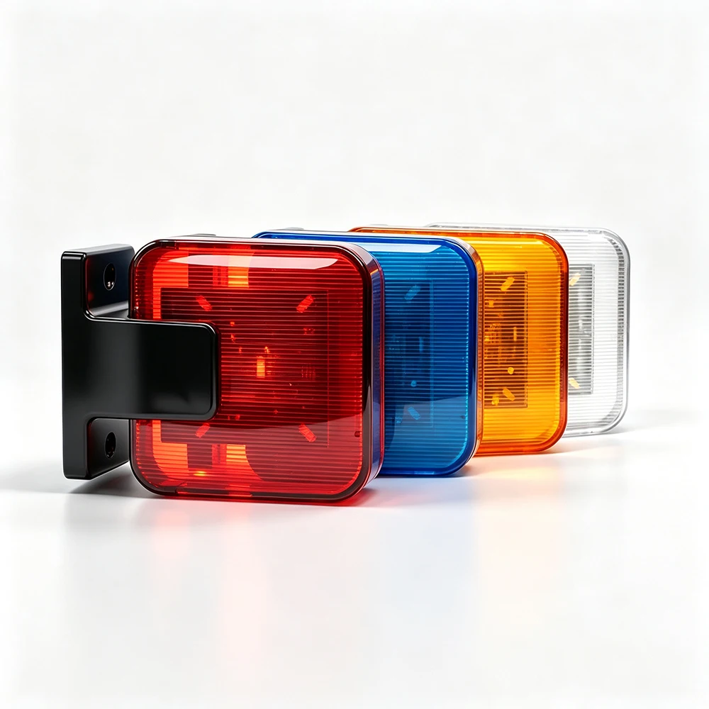 12-256V Wide Voltage LED Strobe Beacon Light Outdoor Emergency Warning Flashing Lamp 360° Wall Mount 4 Color Alert Beacon