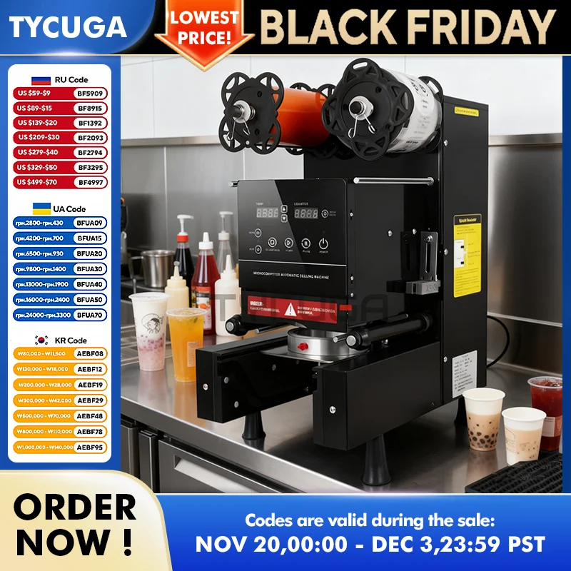 Sellador automático eléctrico de 350W, taza de bebida de té de la leche, máquina de sellado de vasos de papel de plástico, sellado de té de 90/95mm para tienda de té de burbujas de 220V