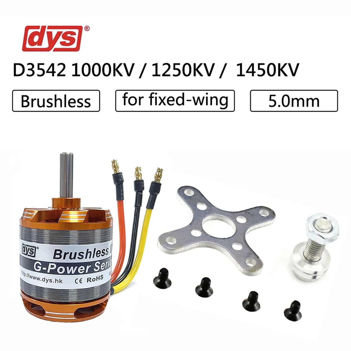 

DYS D3542 1000KV 1250KV 1450KV Brushless Outrunner Motor 2-4S For Multi-copter/Fixed-wing Aircraft/Helicopters