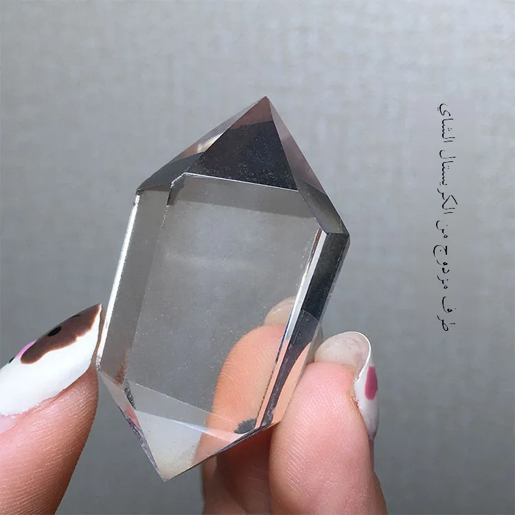

l Tea Crystal Pyrd Pendant Home Decoration Tabletop Ornament Double Tip Stone Polied Transparent Rainbow