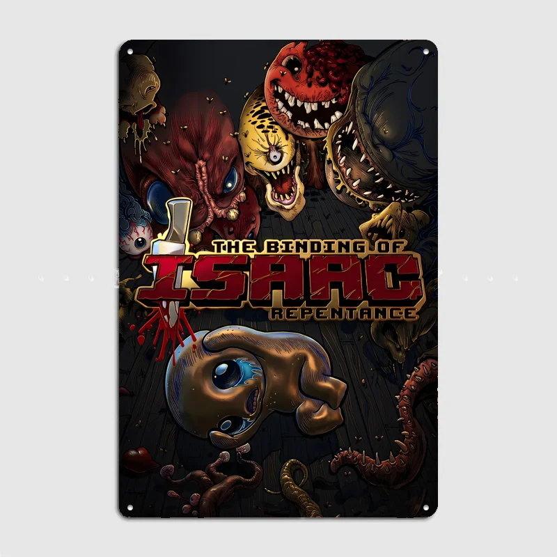 The Binding of Isaac Repentance Game Poster Metal Sign Pub Vintage Custom Bedroom Indoor Home Wall Decor Posters Room Decoration