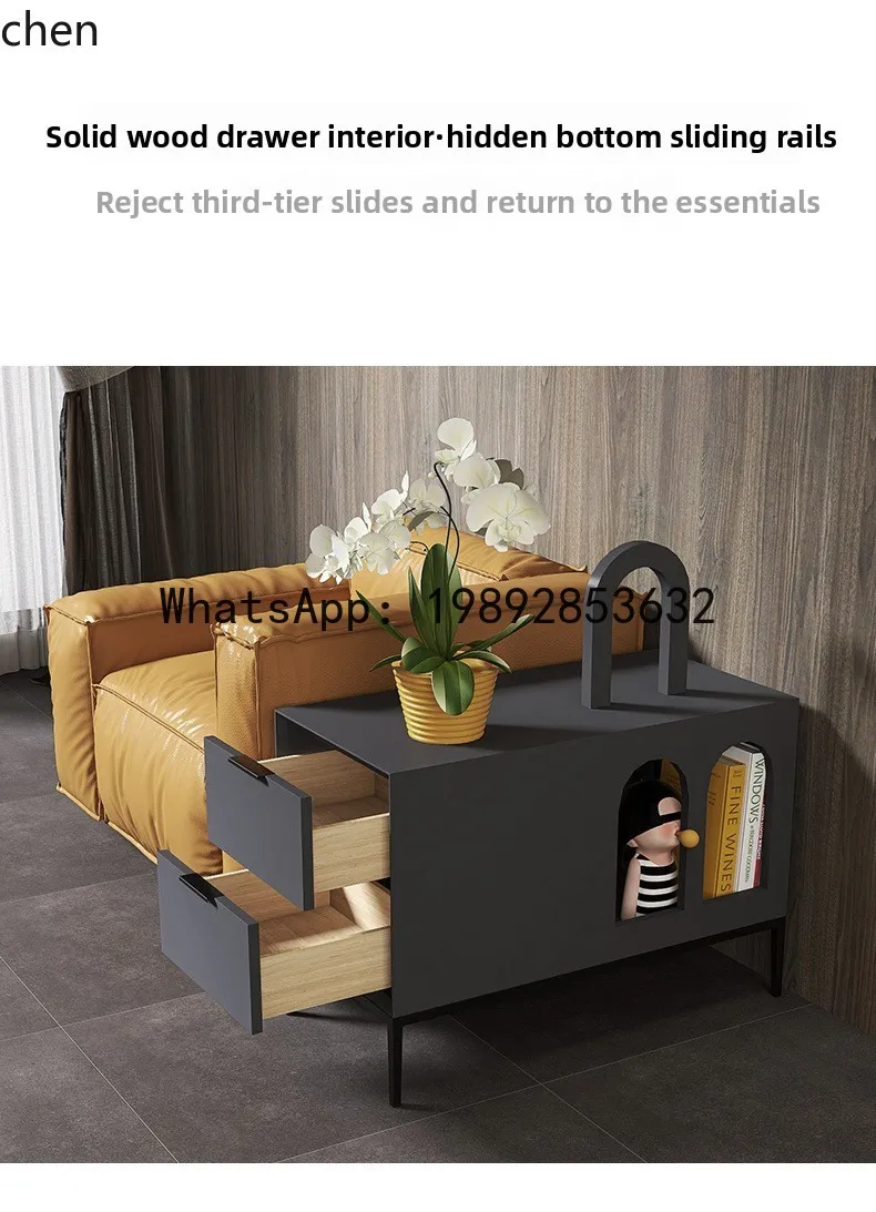 

X7 Minimalist Sofa Side Cabinet Solid Wood Corner Table Living Room Side Table Storage Cabinet