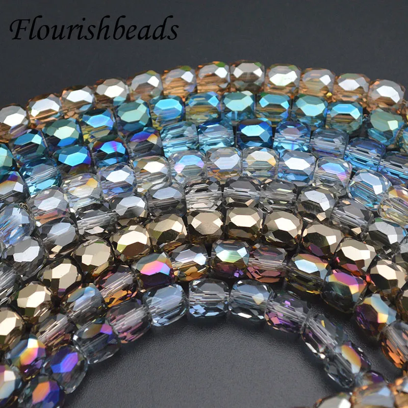 3 Strands 10x11mm Faceted Glass Cylindrical Tube Spacer Beads for Jewelry Making Diy Bracelet Necklace 50pcs Beads Per Strands