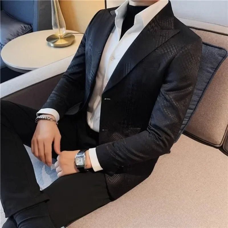 Man Suits and Blazers Single Breasted Blue Coats Jacket for Men Party Clothing Fashion 2024 Fashionable Classic Summer Original