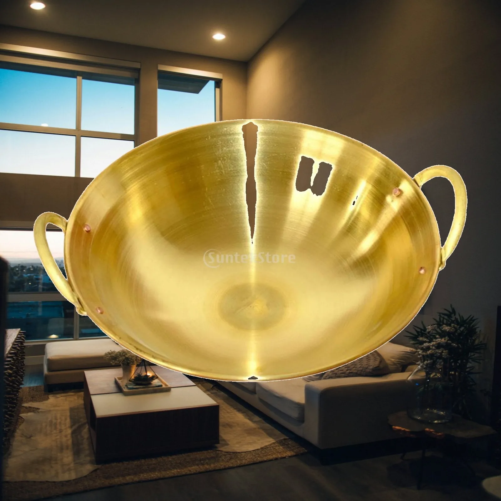 Brass Hot Pot Easy to Clean Hotpot Pan for Restaurant Home Family Gathering