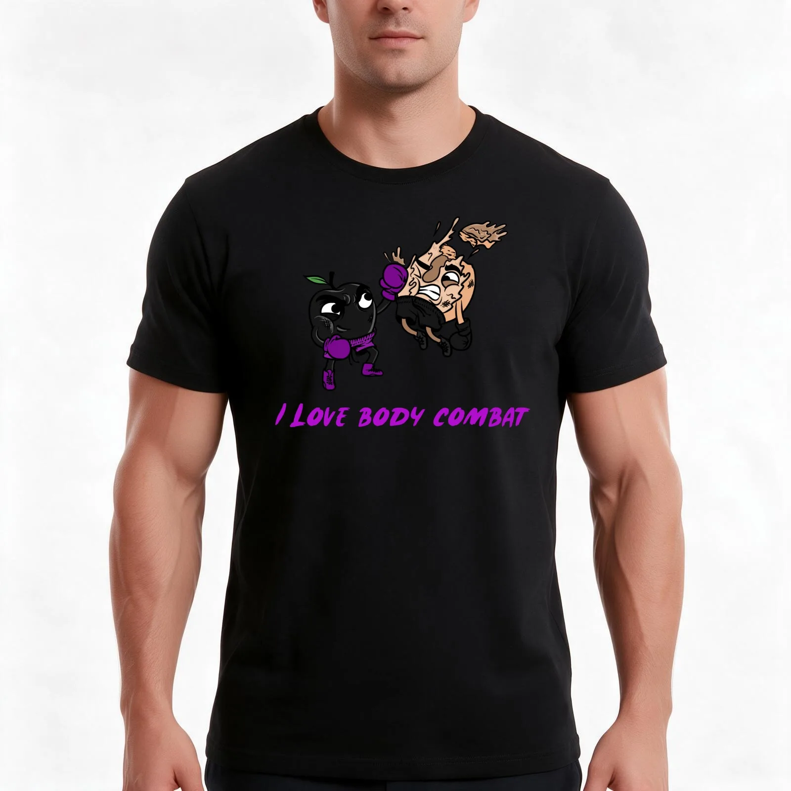I Love Body Combat T-Shirt, Summer Casual Cotton Tee, Oversized Streetwear Tops, Vintage Graphic Print, Loose Fit Short Sleeve