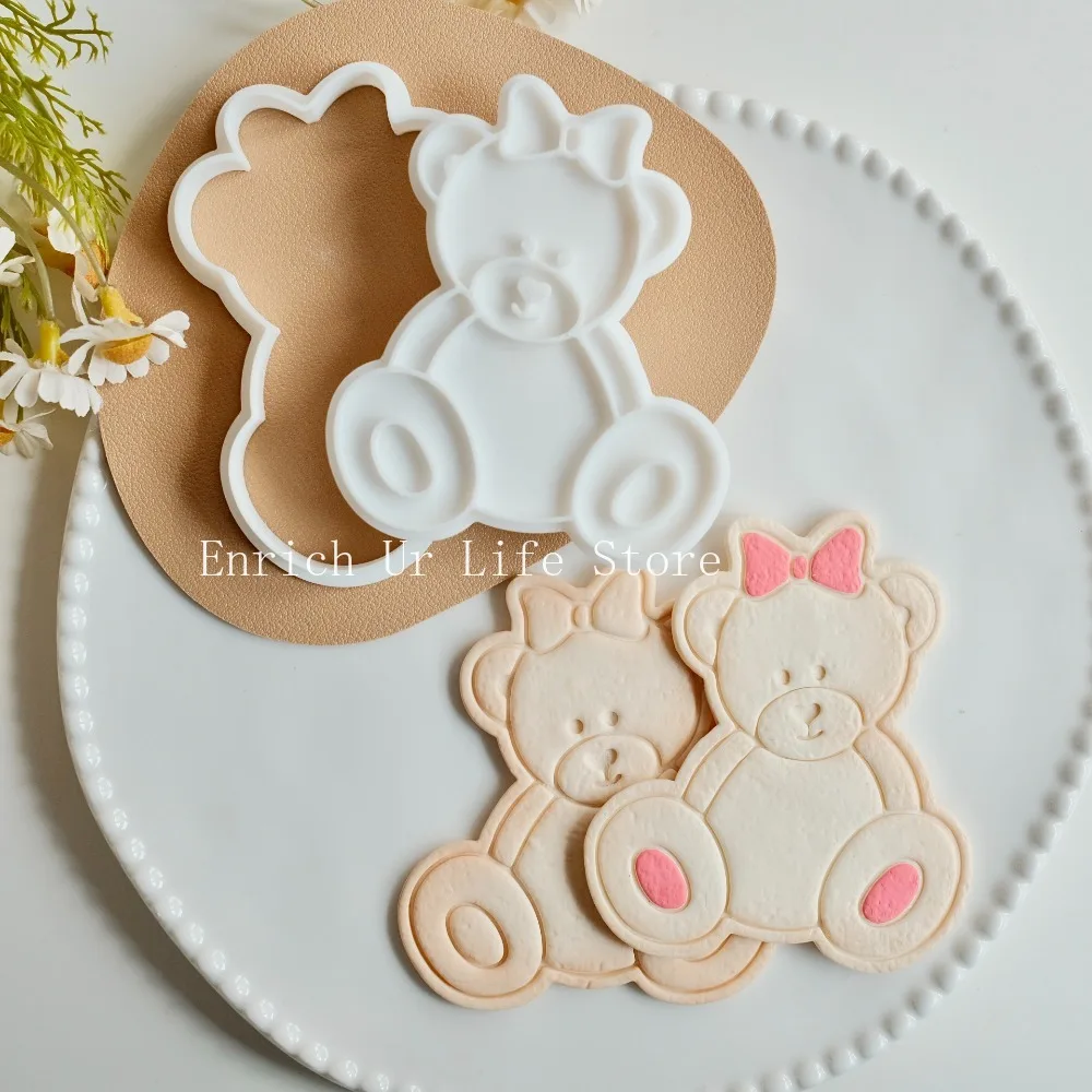 Cute Animal Biscuit Mold Cartoon Bear Cookie Stamp & Cutters Cake Decoration Tool Fondant Embossing Baking Supplies