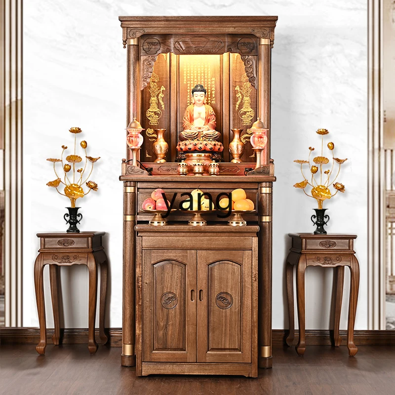 LMM Solid Wood Buddha Niche New Chinese Style Clothes Closet Modern Light Luxury Small Altar Altar