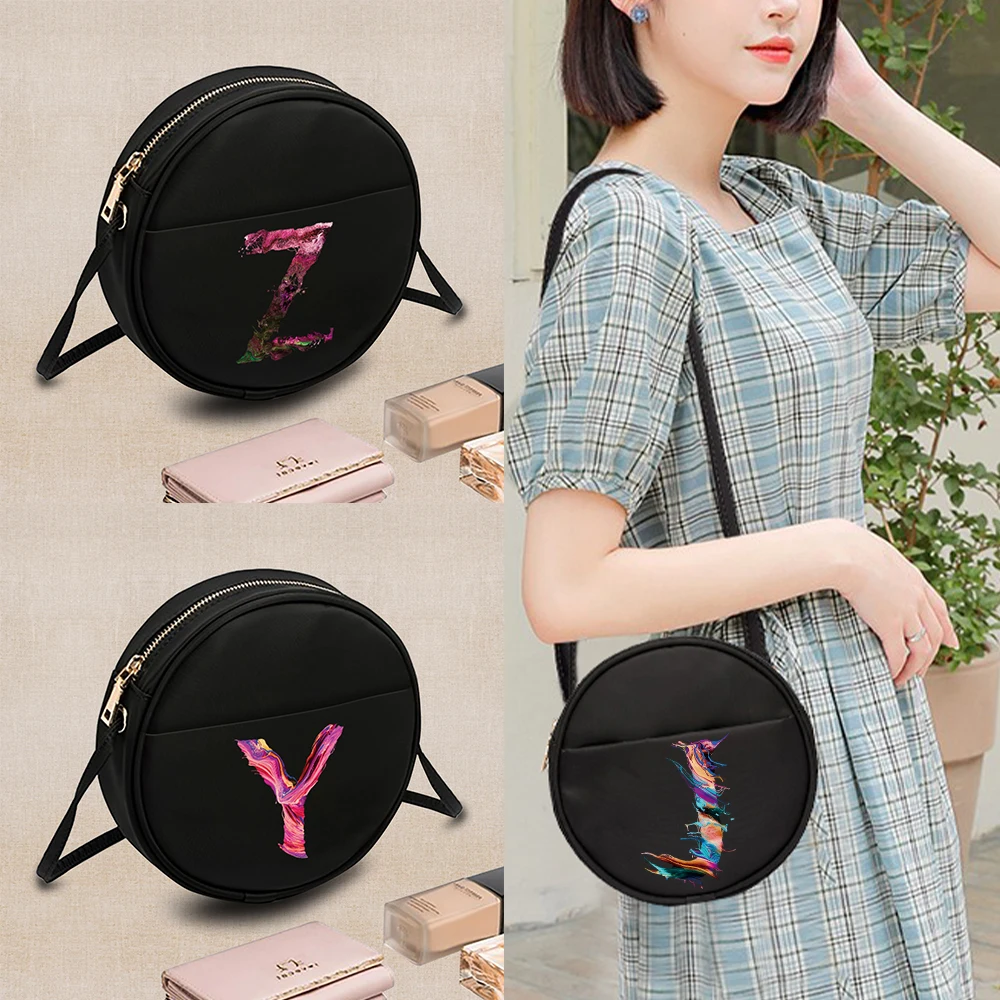 Nylon Round Bag 2026 New Fashion Women Outdoor Travel Portable Multifunctional Pack Commuting Storage Bags Paint Pattern Series
