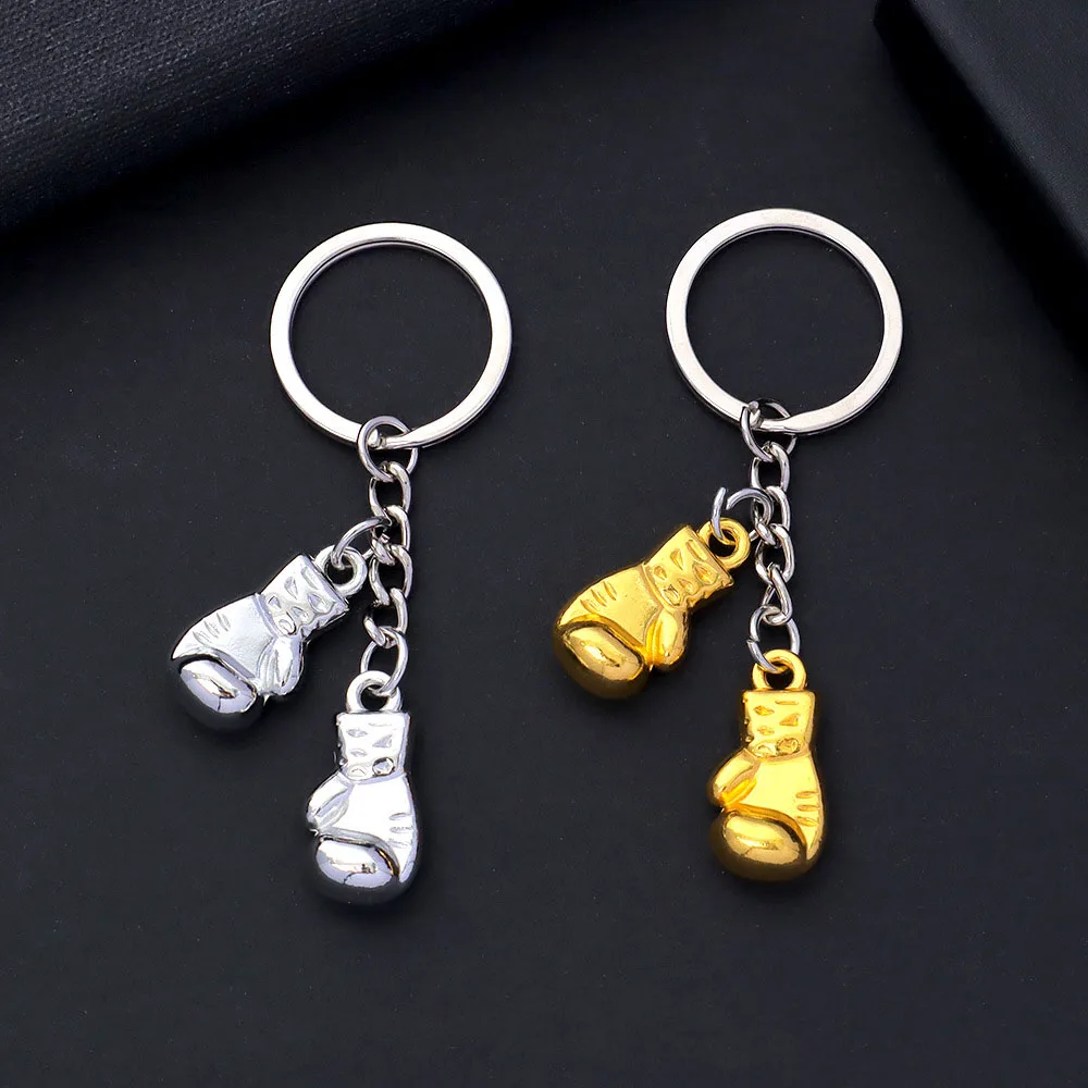 5pcs/bag Unique Boxing Gloves Key Chain creative Simulation Fitness Equipment Pendant Personalized Keyring For Car Keys Pendant