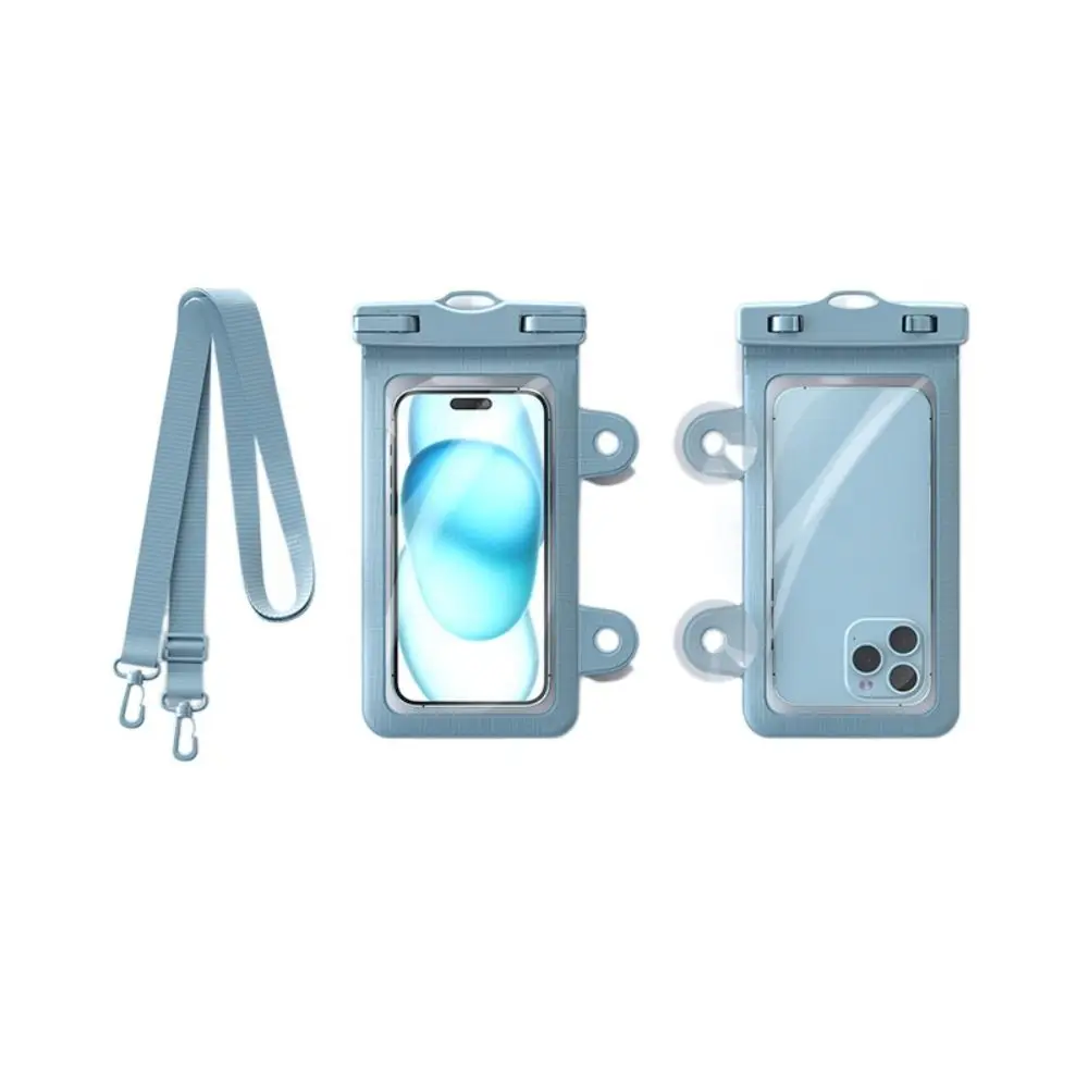 Double Suction Cup Waterproof Phone Case Touchable screen Full View Mobile Phone Waterproof Bag Crossbody PV Cover