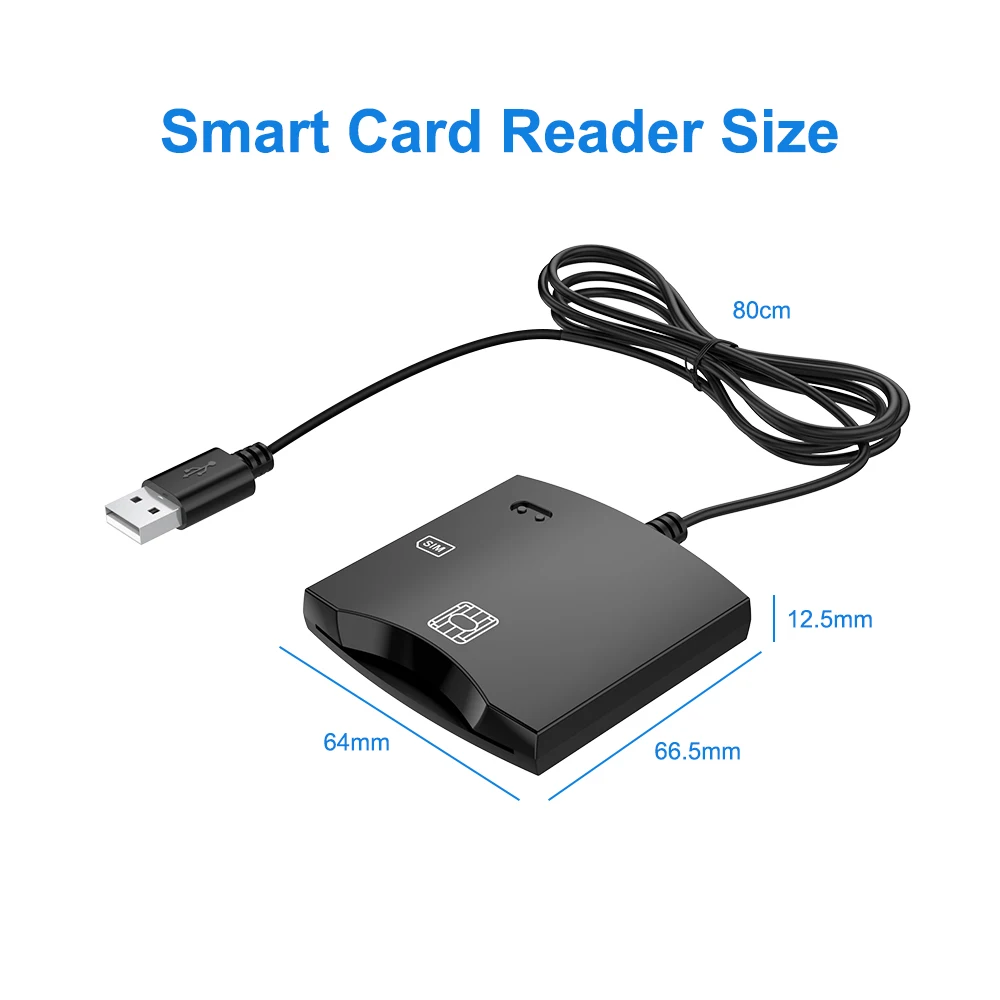 Lettore di Smart Card USB ICCID lettore elettronico DNI per EMV IC Bank Card Citizen Chip carta d'identità lettore di carte d'identità DNIE CAC