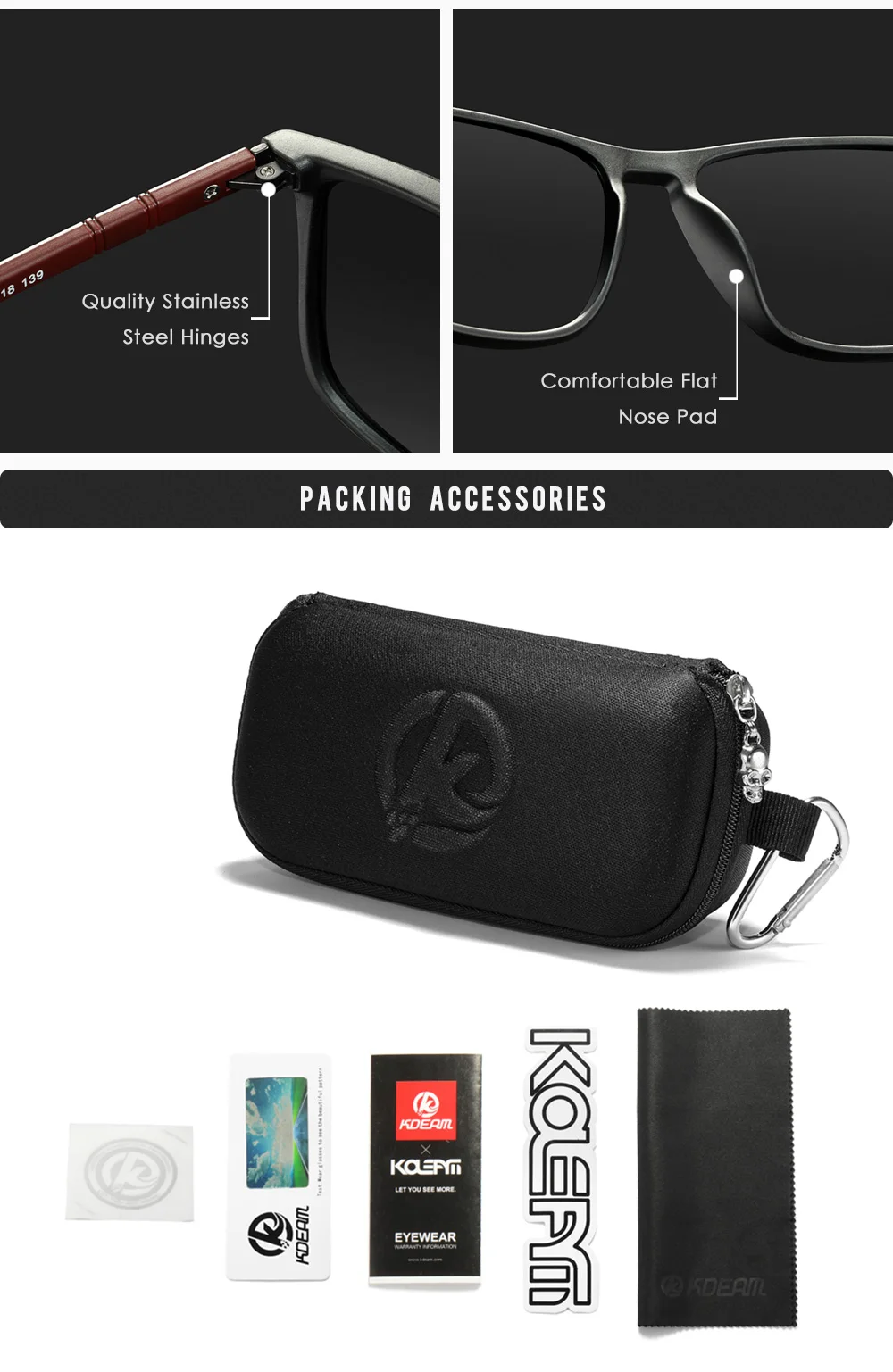 KDEAM Ultraleichte Angeln Sonnenbrille Polarisierte männer Fahren Sonnenbrille Reise Luxus Weibliche Sonnenbrille Mit Tragetasche – Detail 5