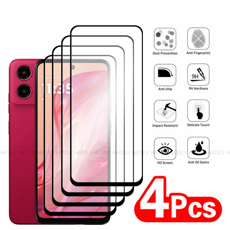 2/4PCS Tempered Glass For Motorola Moto G45 Screen Protector Motorola Moto G45 Full Glue Cover Phone Film For Motorola Moto G45