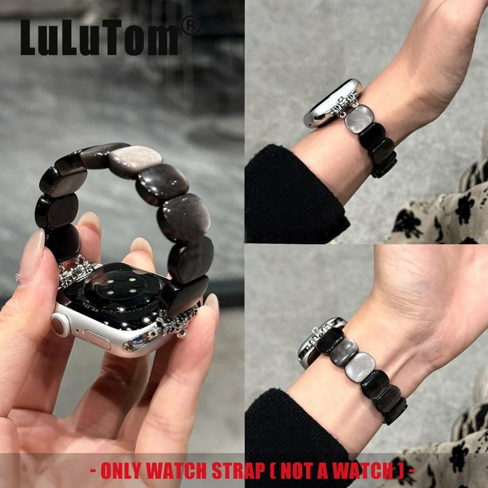 

Модный браслет с кристаллами Energy Stone для Apple серии 10, 9, 8, 7, 6, 5 SE Ultra 2, iWatch 38/40/41/42/44/45/46/49 мм, ремешок для часов