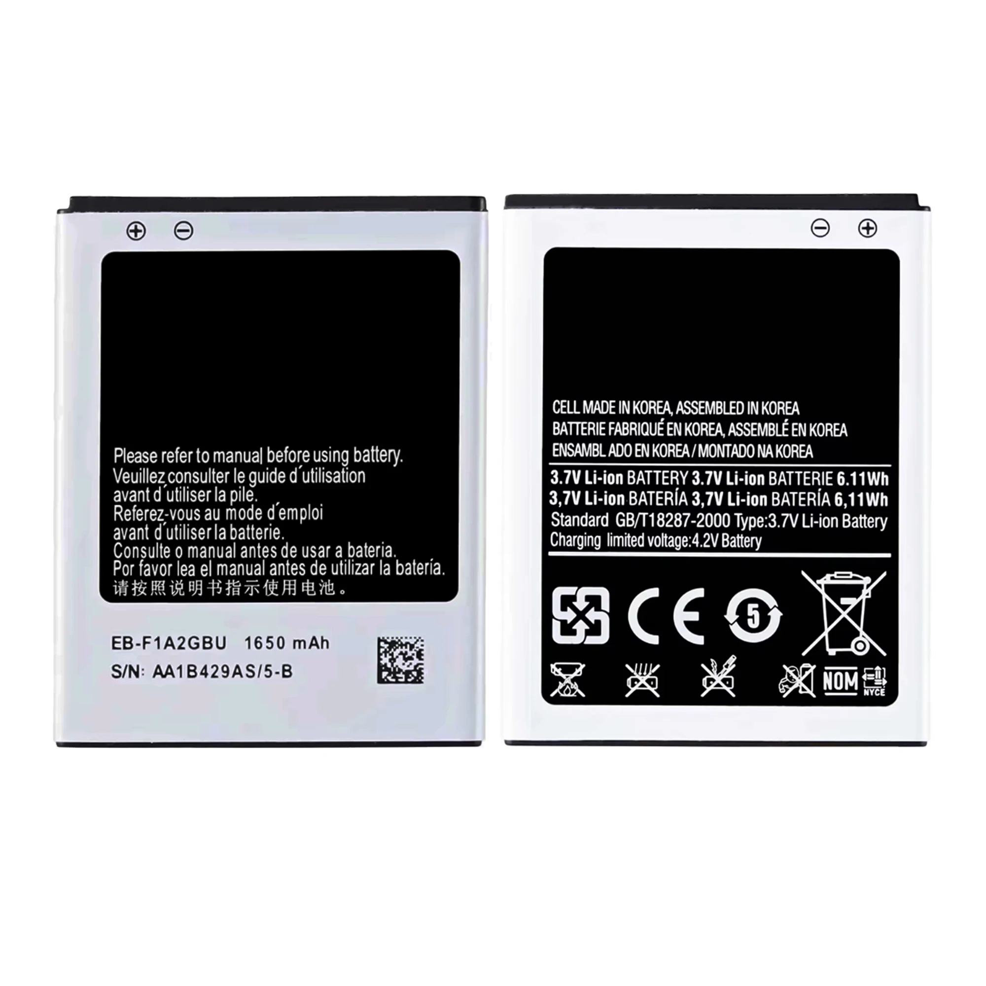 New EB-F1A2GBU 1650mAh Battery For Samsung Galaxy S2 i9100 i9108 i9103 I777 i9105 i9100G i9188 i9050 B9062 