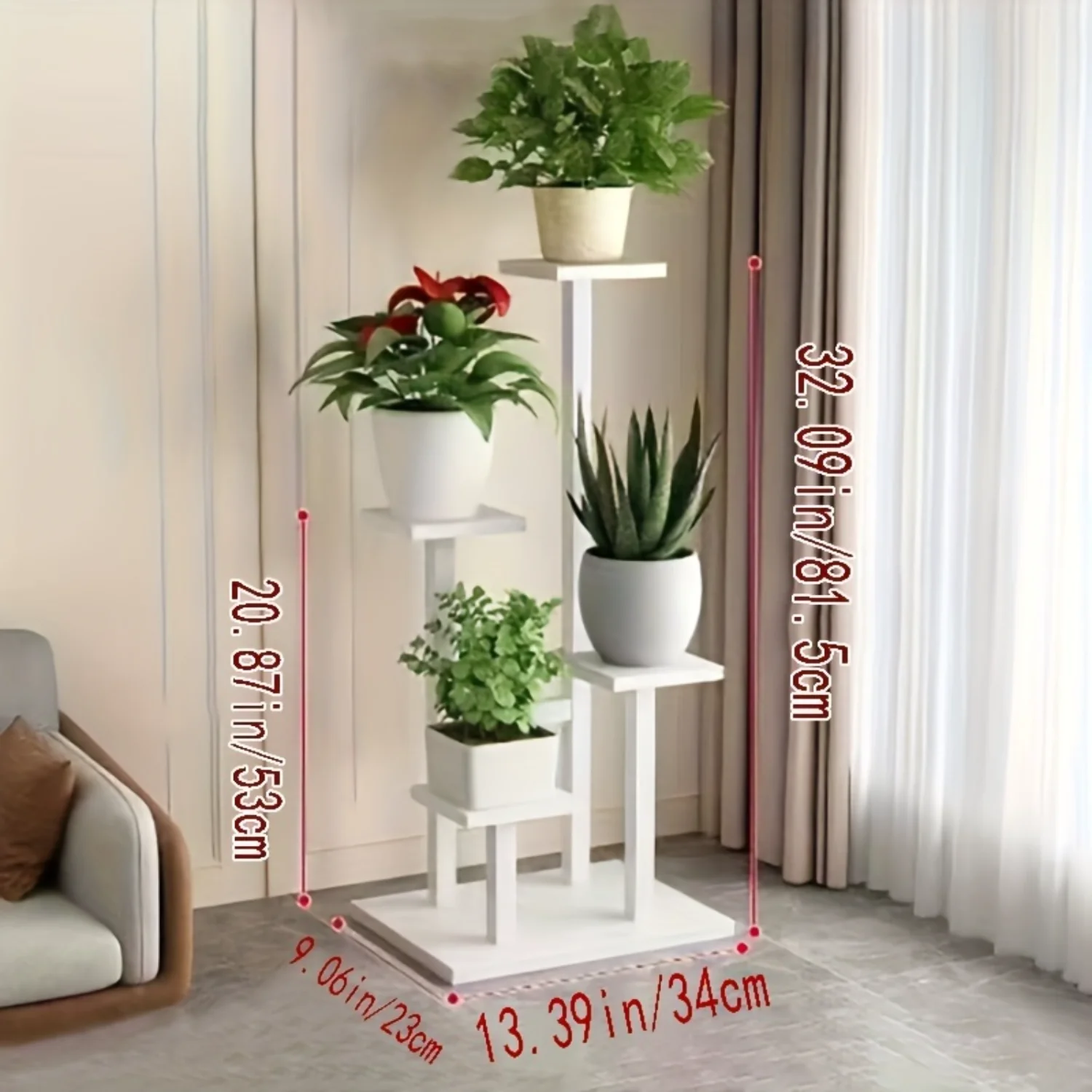 1 Pack, Courtyard Floor Rack Flower Pot Simple Iron Flower Rack Balcony Dormitory Indoor Multi-layer Succulent Plant Flower Rack