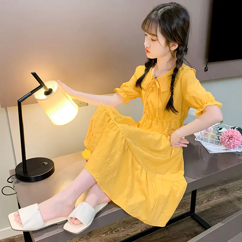 2024 Casual Summer Dress for Girls Wear Korea Fashion Style Elegant Party Princess Dresses Kids Clothes 2 3 4 12 13 14 Years Old