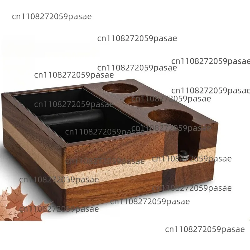 Coffee Pour-over Storage Box, with Tamper Grinder Rack, Coffee Equipment Organizer
