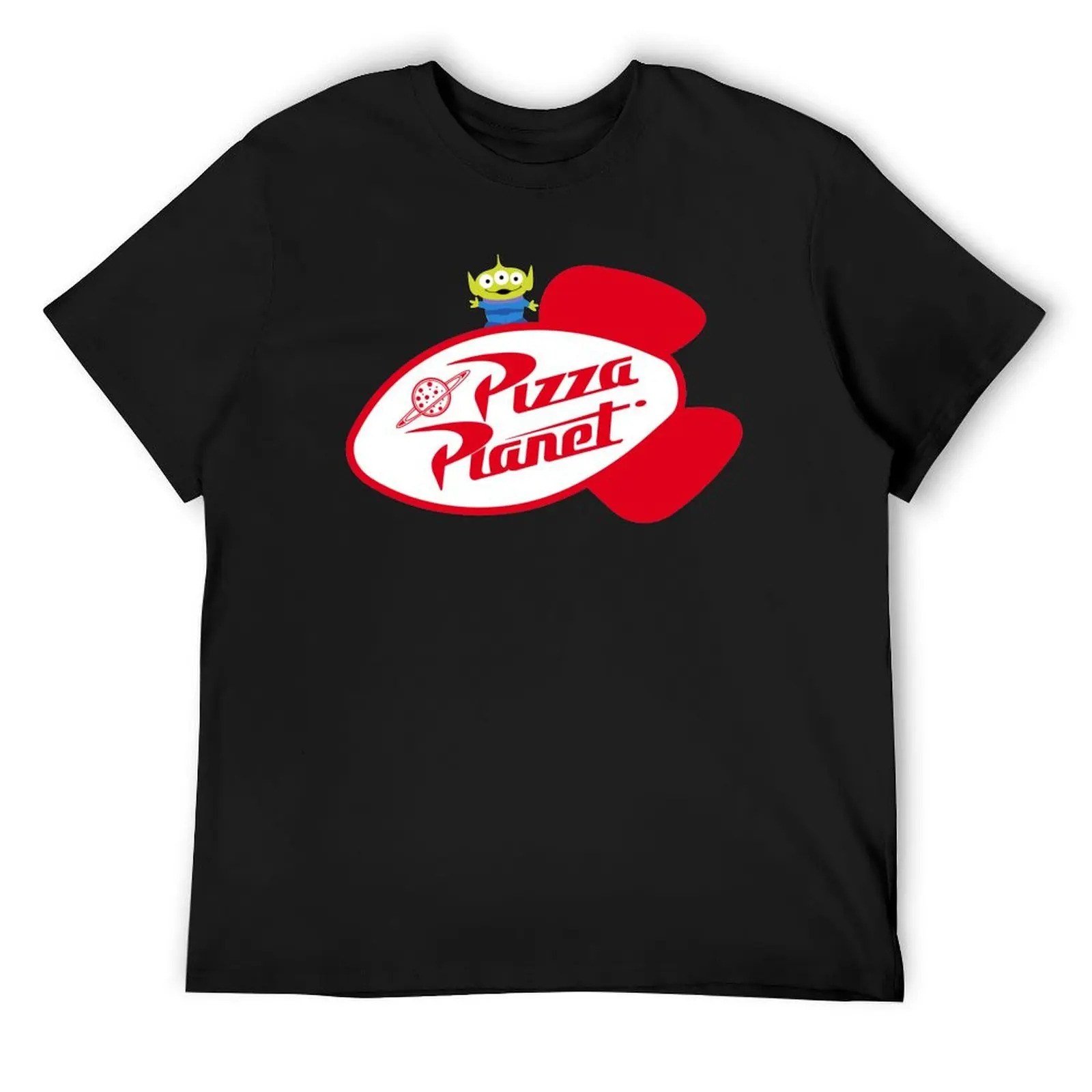 Alien on Pizza Planet Sign T-Shirt for a boy quick drying summer tops mens graphic t-shirts