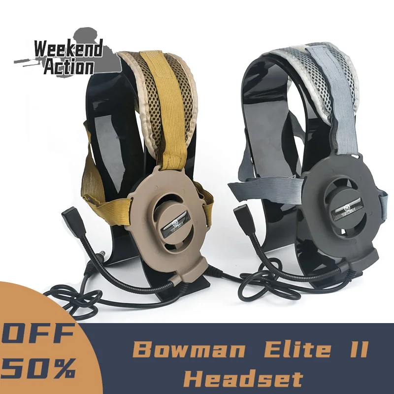 

WADSN Tactical Outdoor Shooting Communication Headphone Bowman Elite II Headset U94 PTT For KenwoodBaofeng UV-5R Radio Accessory