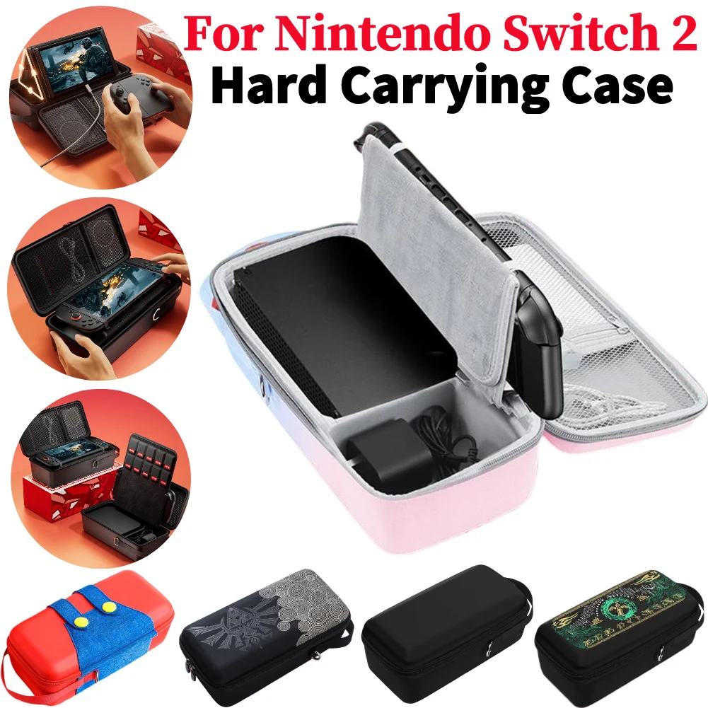 

Жесткий чехол для Nintendo Switch 2, сумка для хранения, противоударный, устойчивый к царапинам, из ПУ и ЭВА, жесткий дорожный чехол для консоли NS 2 и контроллеров Joy-Con
