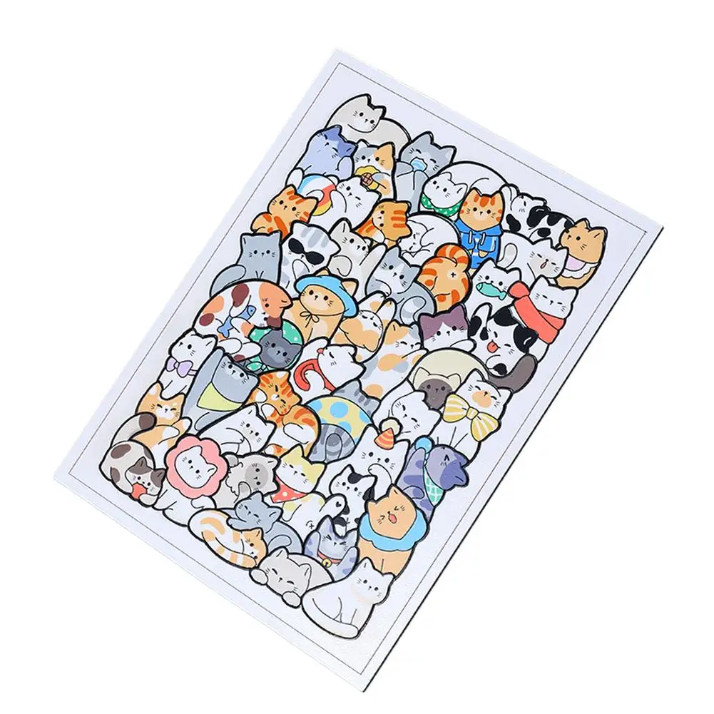 50 Stück Holz-Katzenpuzzles, Tier-Holzpuzzle, Stapelspielzeug, Lernpuzzle für Kinder, Jungen, Mädchen, Geschenke, Dekoration, Malerei – Detail 19