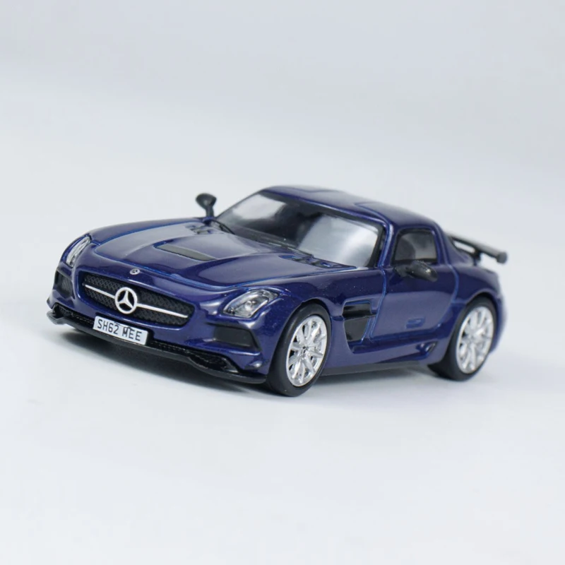 طراز سيارة Tarmac Works 1:64 TW Mercedes-Benz SLS كوبيه مصنوع من السبائك الزرقاء