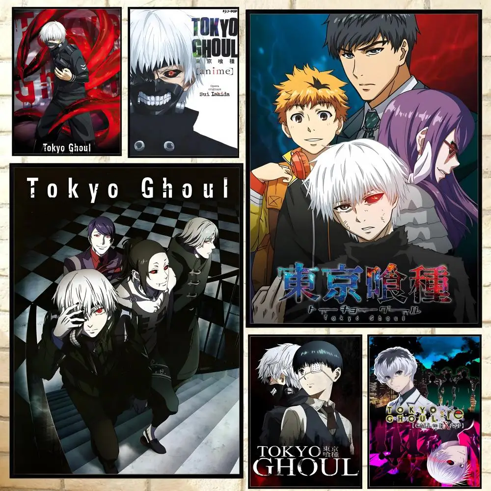 Popular Anime T-TokyoS G-GhoulS Poster Versatile HD Waterproof Wall Art Self-Adhesive Decor for Any Space Ideal Gift