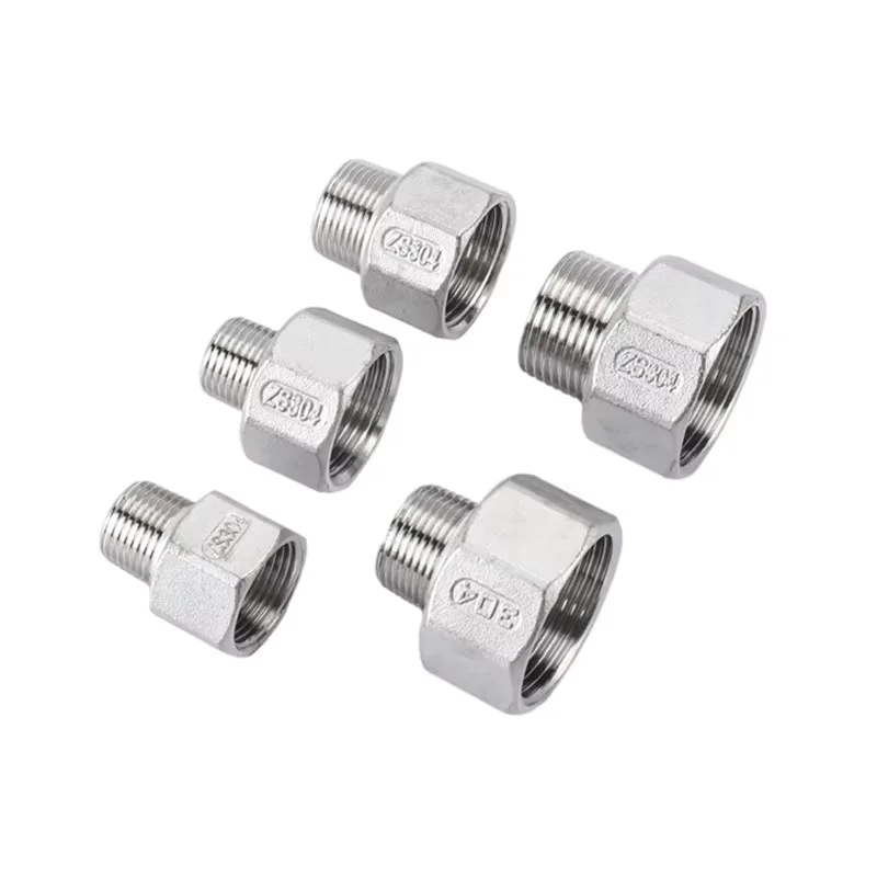 304 Stainless Steel Hexagon Reducer Direct Adapter Male Thread Female Thread Water Pipe Joint DN15 DN20 DN25 DN32 DN40 DN50 DN60