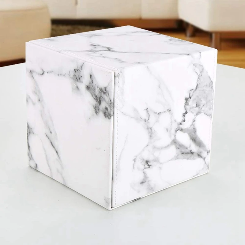 3X Marble Square Square Tissue Box PU Leather Roll Paper Holder Toilet Paper Box Napkin Paper Box Cover Locker Towel Box