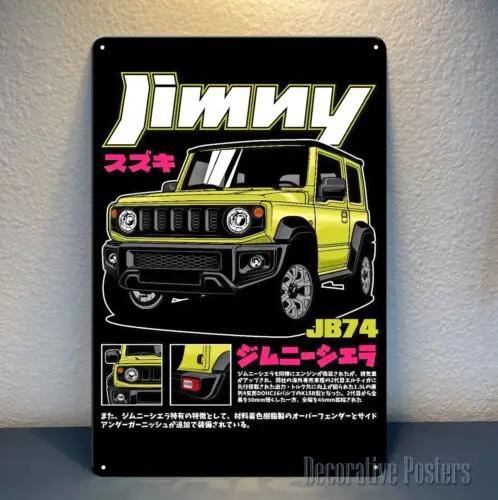 1 Stück, Suzuki Jimny Offroad Car Metallposter – Blechschild zum Sammeln – Größe: