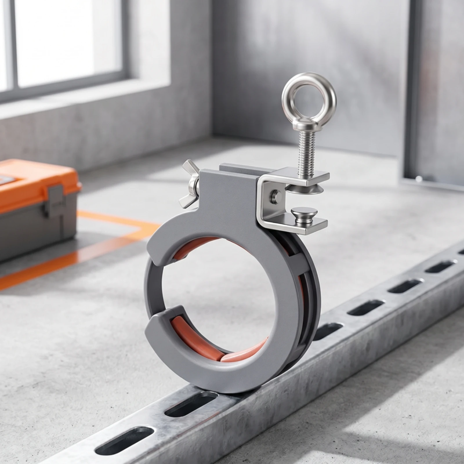 Pulley with Clamp Bracket Anti-Drop Cable Guide Pulley Stainless Steel Rust Resistant for Installers, Overhead Runs