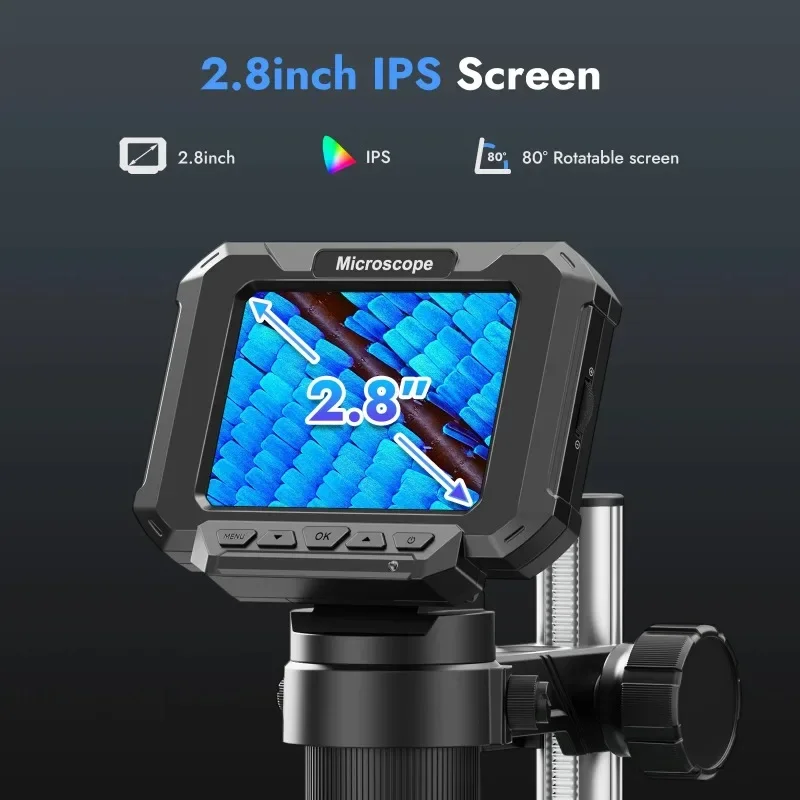 2.8inch Digital Coin Microscope 1000X Coin Magnifier with Screen for Error Coins Compatible with Windows/MacOS Tools for Repair