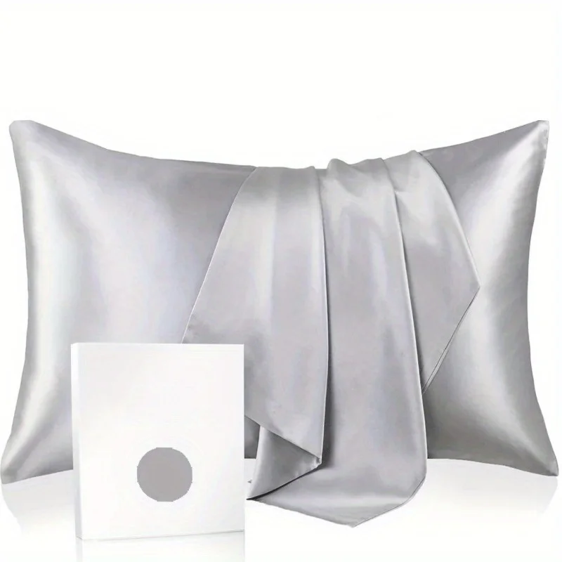2pcs silk Pillowcase for Hair and Skin, 6A Soft Pillow Case Gift Box, 600 Thread Count, Double Side
