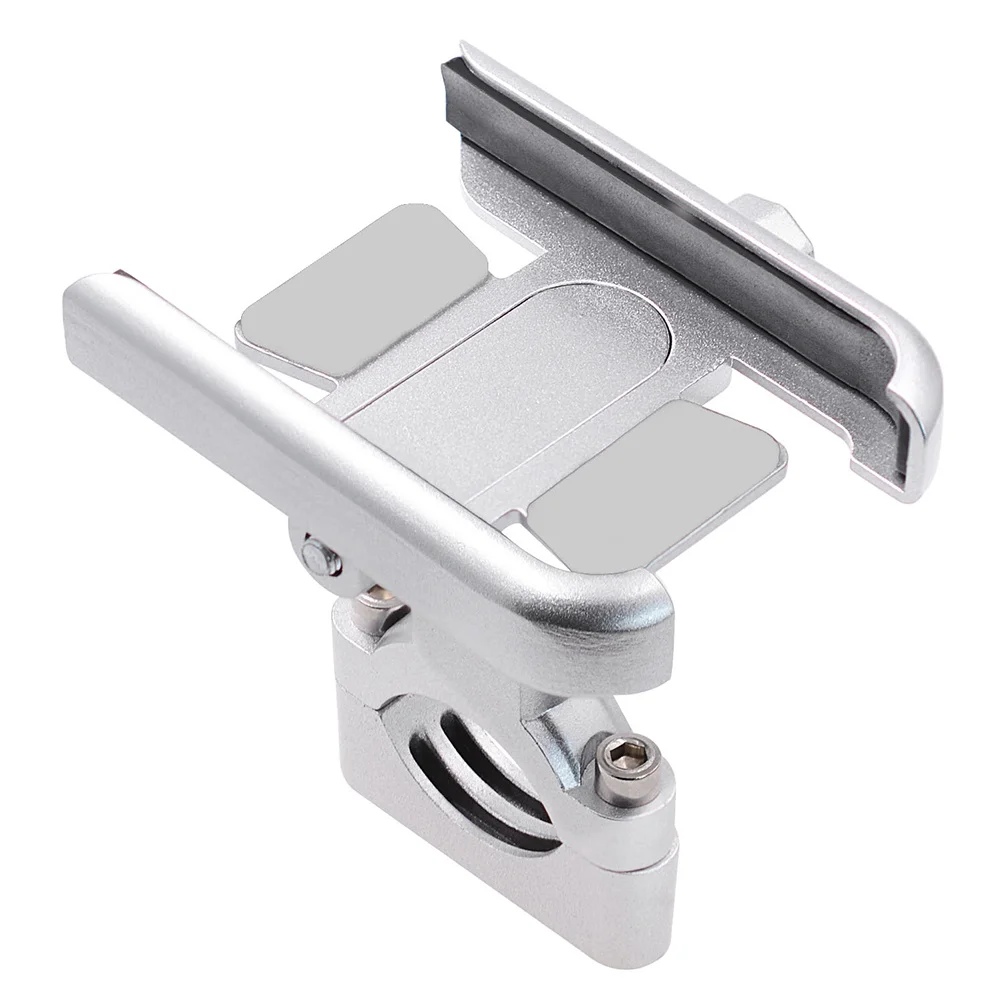 

Aluminum Alloy Phone Mount Silver 360 Rotatable Bike Phone Holder For Motorcycle Atv Snowmobile Mobile Bracket Support Car