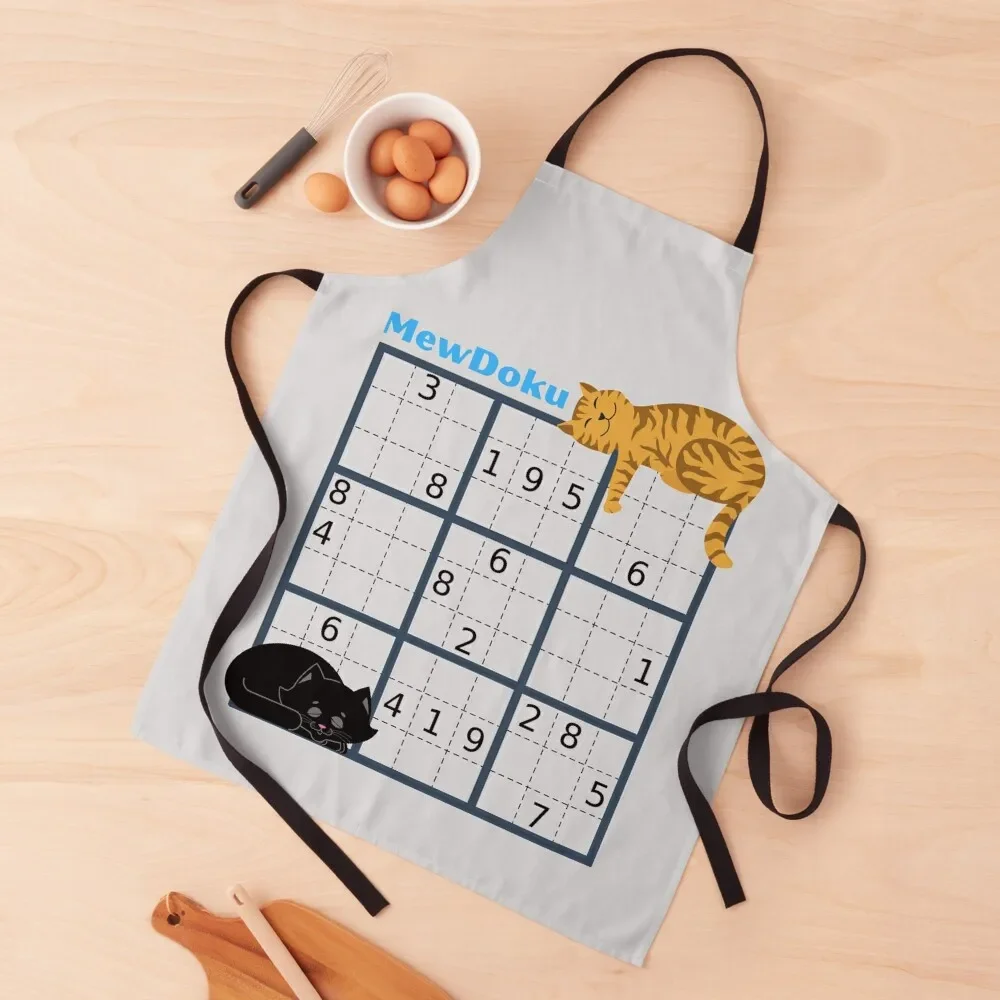 Sudoku And Cats Apron Professional Barber Kitchen New 2022 Year kitchen clothes Apron