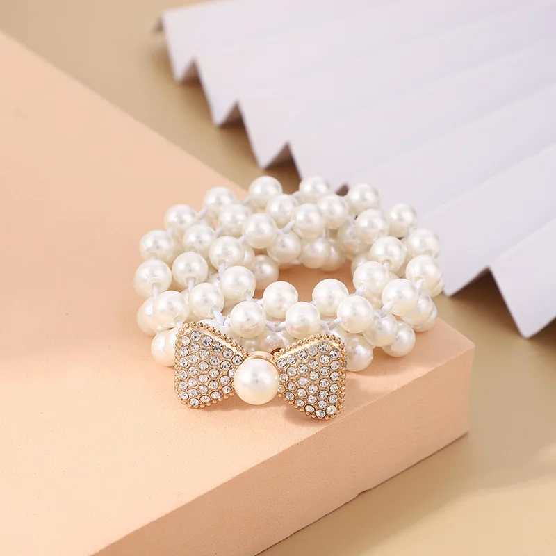 

2cm Width Fashion Imitation Pearl Women Waist Chain Cute Flower Studded Rhinestone Buckle Casual New Garment Accessories